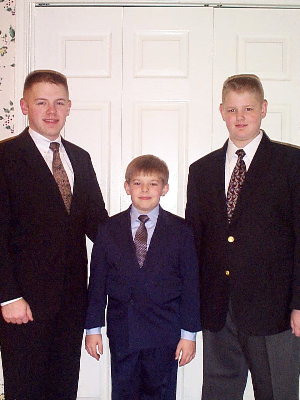 The three Sharpe boys dressed up for Christmas